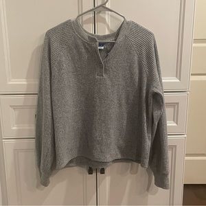 gray old navy waffle long sleeve shirt